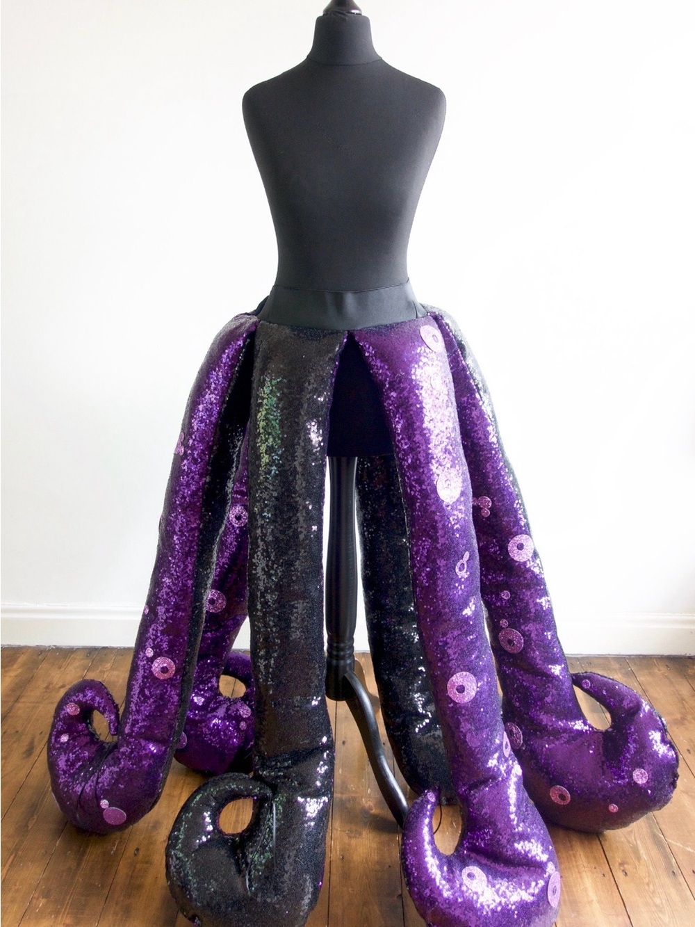 Adult Ursula Sea Witch Inspired Costume Belt, tulle tutu skirt, and earrings